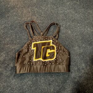 Black TG Sports Bra with Yellow Logo